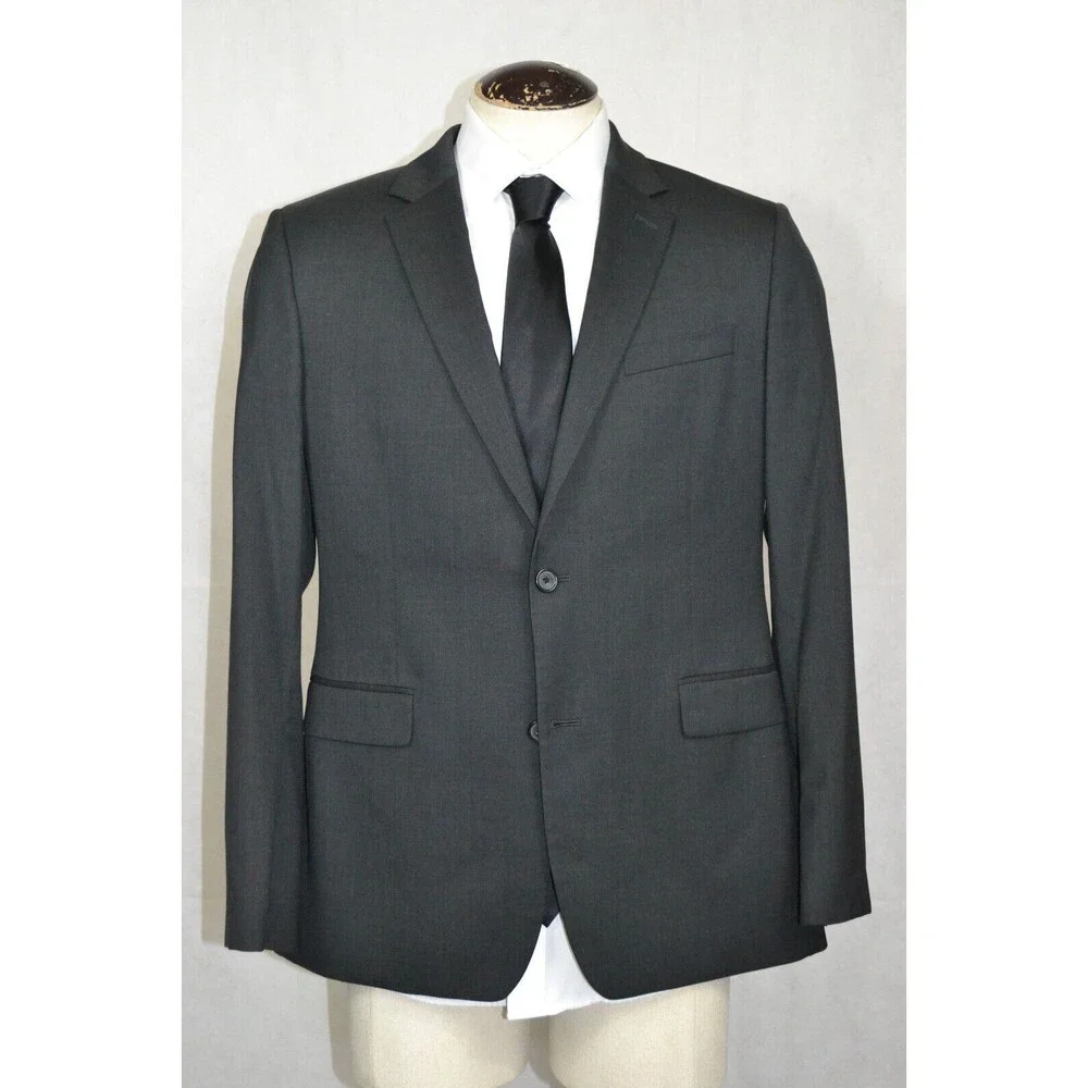 Banana Republic Blazer Mens 42R Gray Marzotto Wool Sport Coat 2 Button Jacket‎